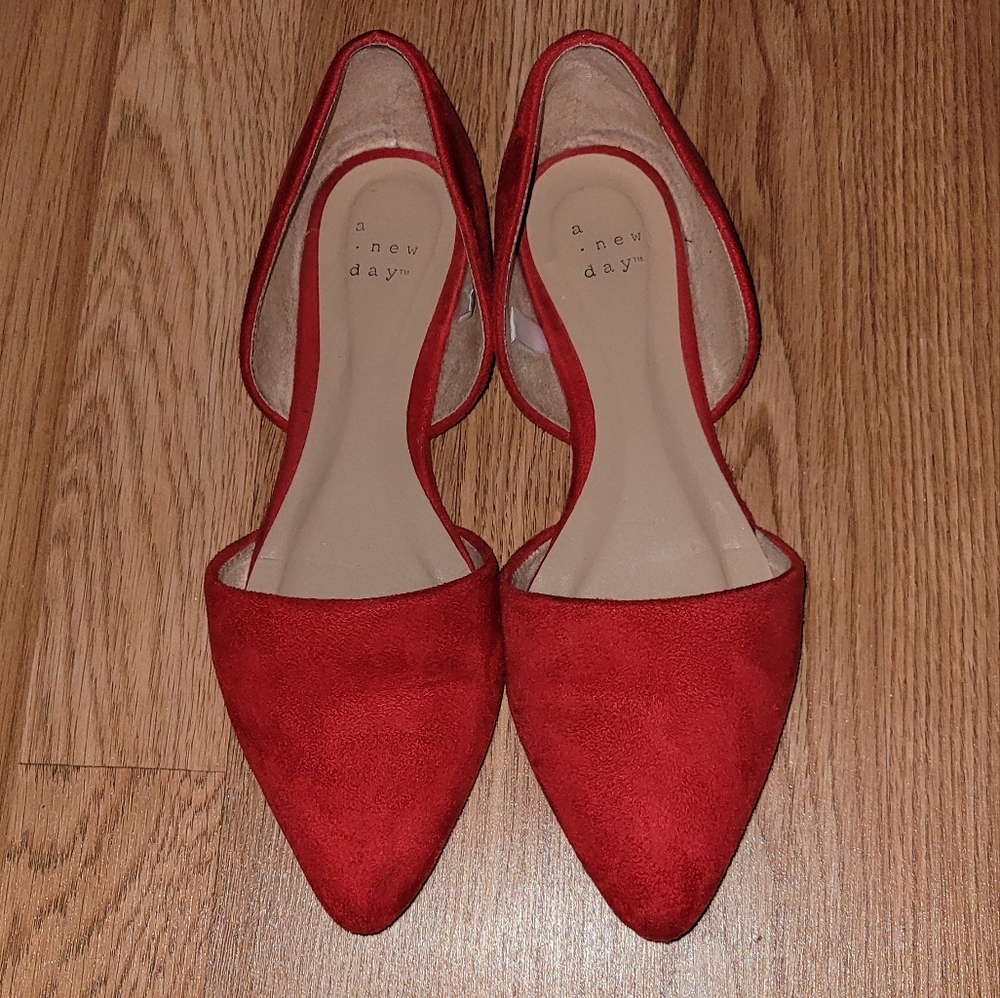 Red Suede Flats